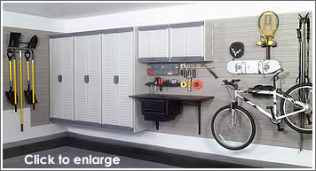 Garage Storage Wall and Cabinets - click for larger photo